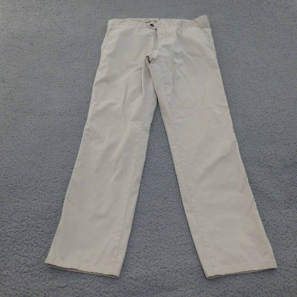 Suitsupply Pants Mens 34x30 Beige Pure Cotton Twill Chino Trousers Straight Leg